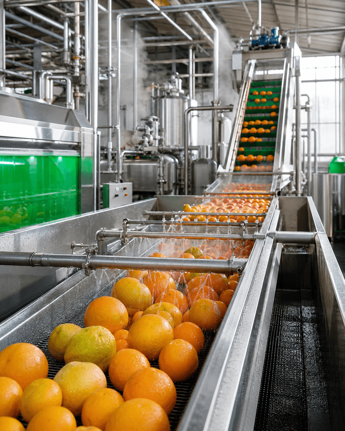 Línea de procesamiento de cítricos en la planta de NFC Veracruz